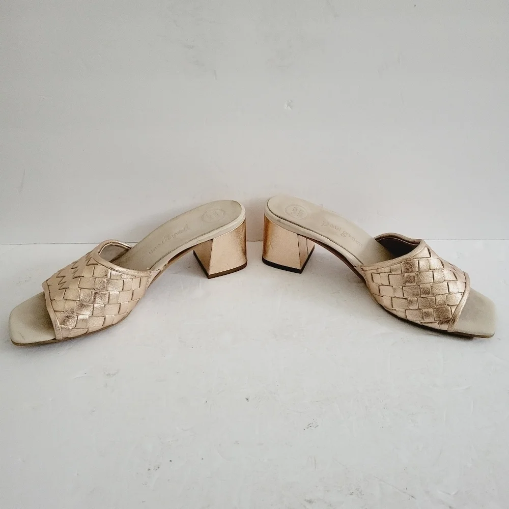NEW Paul Green Tisha Rose Gold Heel Slide Sandals Size 8.5